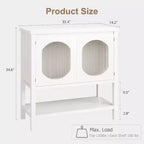 Tavolo Consolle Rustico con Mobiletto a 2 Ante e Ripiano Aperto, Credenza, Organizer Modulare in Legno per Cucina, Ingresso, Soggiorno