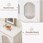 Tavolo Consolle Rustico con Mobiletto a 2 Ante e Ripiano Aperto, Credenza, Organizer Modulare in Legno per Cucina, Ingresso, Soggiorno