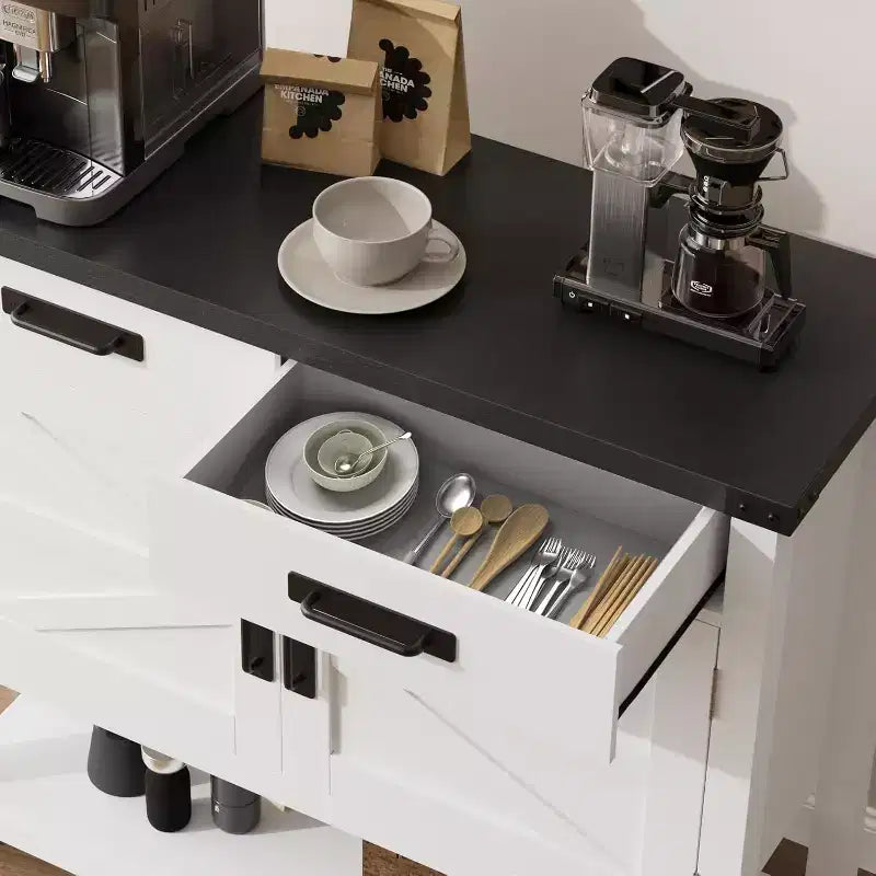 Tavolo console da fattoria da 35,4 pollici con 2 cassetti portaoggetti e mobile a 2 ante, tavolo da ingresso con ripiano portaoggetti, per cucina, corridoio, soggiorno