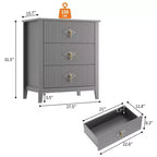 Comò GustoWave per camera da letto con 3 cassetti, cassettiera moderna da 71 cm con maniglie in metallo, organizer in legno per camera da letto, soggiorno