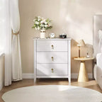 Comò GustoWave per camera da letto con 3 cassetti, cassettiera moderna da 71 cm con maniglie in metallo, organizer in legno per camera da letto, soggiorno