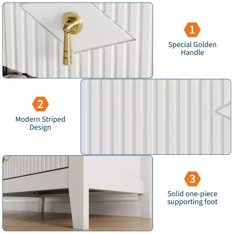Comò GustoWave per camera da letto con 3 cassetti, cassettiera moderna da 71 cm con maniglie in metallo, organizer in legno per camera da letto, soggiorno