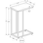 Tavolino d'appoggio a C Okak Minimalism con struttura in metallo, tavolino vassoio moderno, tavolino da bracciolo per divano da soggiorno, camera da letto