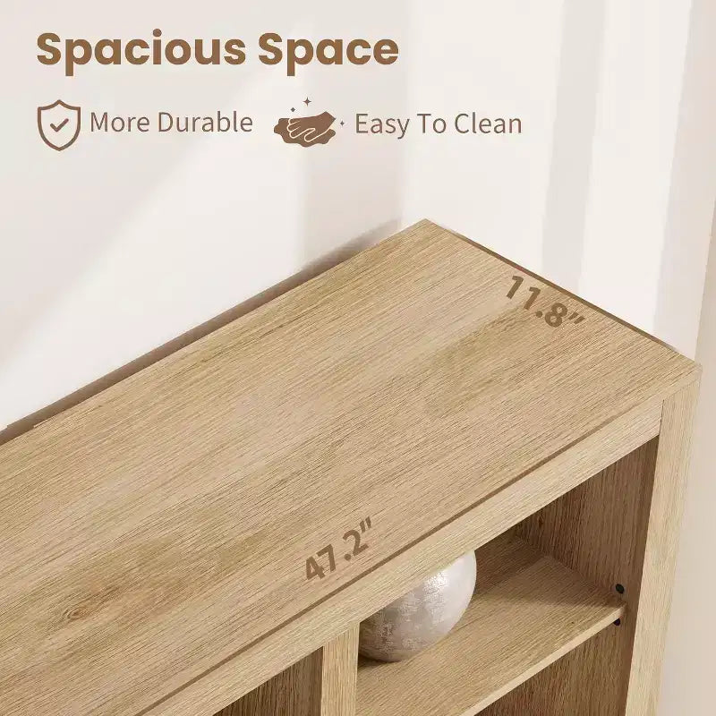Libreria Acekool 183 cm Altezza, Doppia Larghezza 8 Ripiani con 4 Cassetti, Antiribaltamento, Contenitore Stile Rustico per Soggiorno, Camera da Letto, Ufficio, 120 cm L x 30 cm P