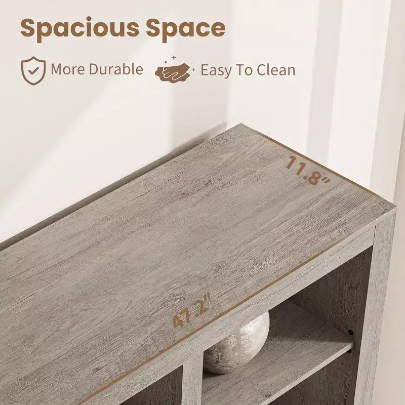 Libreria Acekool 183 cm Altezza, Doppia Larghezza 8 Ripiani con 4 Cassetti, Antiribaltamento, Contenitore Stile Rustico per Soggiorno, Camera da Letto, Ufficio, 120 cm L x 30 cm P