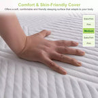Materasso Wuleitex in memory foam confortevole da 10 pollici, materasso in schiuma di alta qualità a tre strati traspirante, con fodera rimovibile