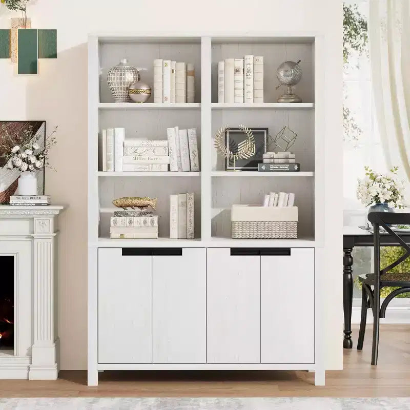 Libreria alta 74,5 pollici a 6 ripiani con doppio spazio di archiviazione, librerie doppie larghe con 12 scomparti, librerie autoportanti ampie per l'home office