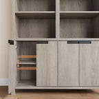 Libreria alta 74,5 pollici a 6 ripiani con doppio spazio di archiviazione, librerie doppie larghe con 12 scomparti, librerie autoportanti ampie per l'home office