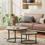 31 Nesting Coffee Tables Set of 2, Round Coffee Table for Living Room, Bedroom