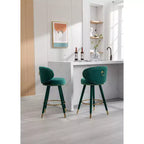 Set di 2 sgabelli da bar con cuscini imbottiti, gambe in legno, sgabelli da ufficio, sgabelli da bar altezza bancone per ristoranti