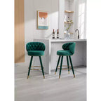 Set di 2 sgabelli da bar con cuscini imbottiti, gambe in legno, sgabelli da ufficio, sgabelli da bar altezza bancone per ristoranti