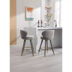 Set di 2 sgabelli da bar con cuscini imbottiti, gambe in legno, sgabelli da ufficio, sgabelli da bar altezza bancone per ristoranti