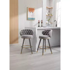 Set di 2 sgabelli da bar con cuscini imbottiti, gambe in legno, sgabelli da ufficio, sgabelli da bar altezza bancone per ristoranti