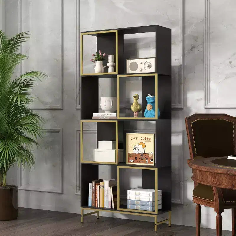 Libreria Callie di GDFStudio a 4 ripiani in legno e metallo in stile industriale con ripiani asimmetrici