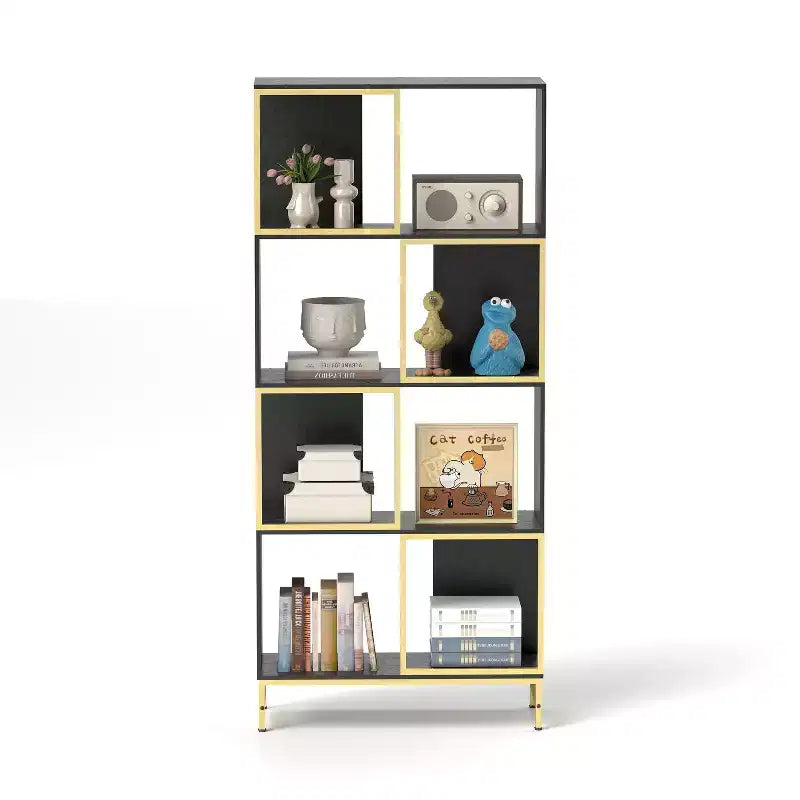 Libreria Callie di GDFStudio a 4 ripiani in legno e metallo in stile industriale con ripiani asimmetrici