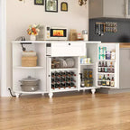 Besiost Mobile Buffet da Caffè con Contenitore e Ante, Mobile Bar con Portabottiglie