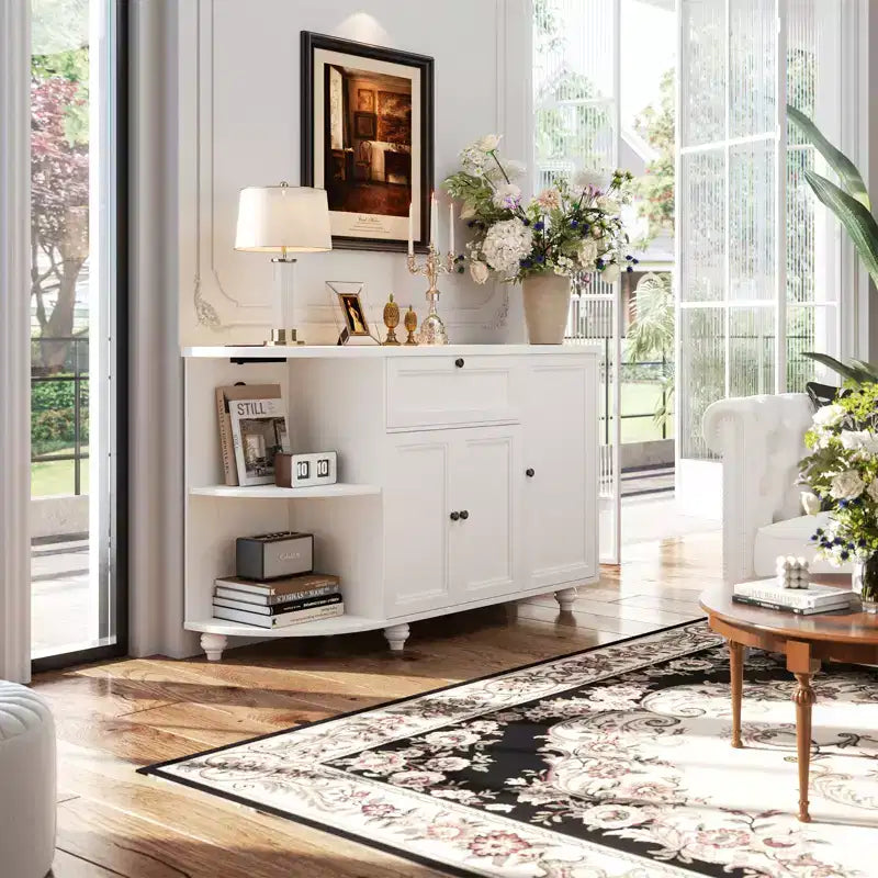 Besiost Mobile Buffet da Caffè con Contenitore e Ante, Mobile Bar con Portabottiglie