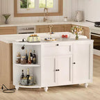 Besiost Mobile Buffet da Caffè con Contenitore e Ante, Mobile Bar con Portabottiglie
