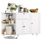 Besiost Mobile Buffet da Caffè con Contenitore e Ante, Mobile Bar con Portabottiglie