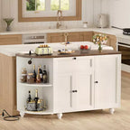 Besiost Mobile Buffet da Caffè con Contenitore e Ante, Mobile Bar con Portabottiglie