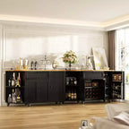 Besiost Mobile Buffet da Caffè con Contenitore e Ante, Mobile Bar con Portabottiglie