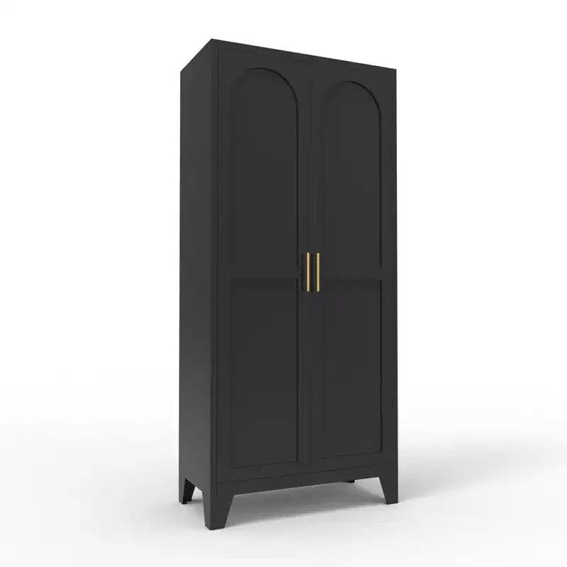 Armadio metallico con doppie ante e ripiani regolabili; Elevata capacità di carico; Ideale per cucine, soggiorni e camere da letto