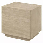 Tavolino Royal Hampton, piano quadrato in travertino da 19 pollici, legno naturale beige