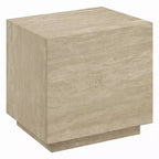 Tavolino Royal Hampton, piano quadrato in travertino da 19 pollici, legno naturale beige