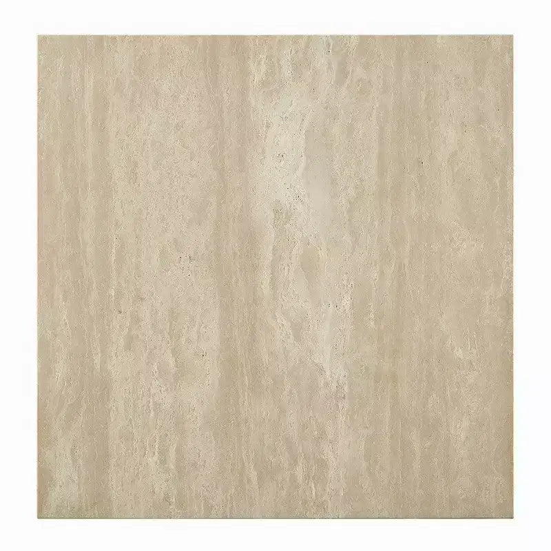 Tavolino Royal Hampton, piano quadrato in travertino da 19 pollici, legno naturale beige