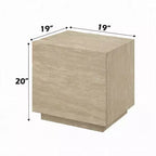 Tavolino Royal Hampton, piano quadrato in travertino da 19 pollici, legno naturale beige