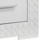 Comodino Royal Hampton con 2 cassetti, finitura a trama lucida bianca