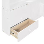 Letto a capanna gemello/piazza e mezza per bambini con ripiani, letto a piattaforma in legno con prese USB, finestra e cassetti