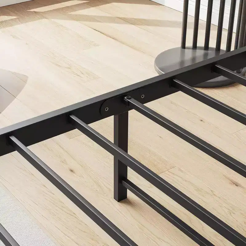 Telaio letto singolo Okak con testiera contenitore, letto a piattaforma in legno massello con stazione di ricarica per camera da letto, marrone