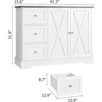 Credenza a Buffet con Ante, Cassetti, Mobile Contenitore da Caffè Stile Fattoria