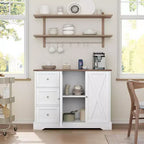 Credenza a Buffet con Ante, Cassetti, Mobile Contenitore da Caffè Stile Fattoria