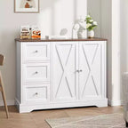 Credenza a Buffet con Ante, Cassetti, Mobile Contenitore da Caffè Stile Fattoria