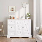 Credenza a Buffet con Ante, Cassetti, Mobile Contenitore da Caffè Stile Fattoria