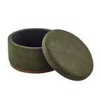 Christopher Knight Home Antonov Pouf Contenitore Rotondo Rivestito in Tessuto con Base in Legno di Gomma