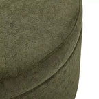Christopher Knight Home Antonov Pouf Contenitore Rotondo Rivestito in Tessuto con Base in Legno di Gomma
