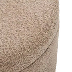 Christopher Knight Home Antonov Pouf Contenitore Rotondo Rivestito in Tessuto con Base in Legno di Gomma