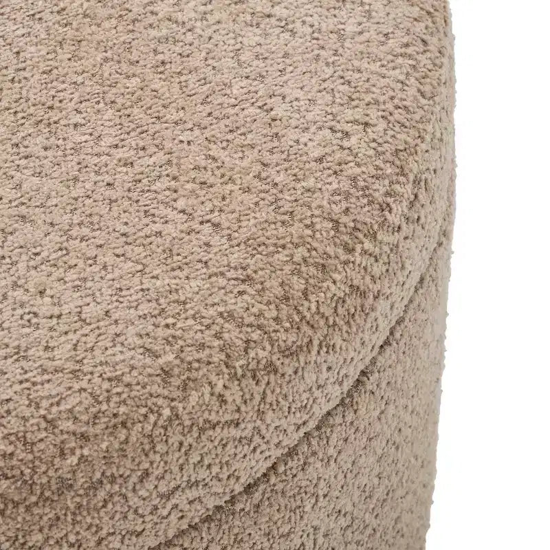 Christopher Knight Home Antonov Pouf Contenitore Rotondo Rivestito in Tessuto con Base in Legno di Gomma