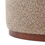 Christopher Knight Home Antonov Pouf Contenitore Rotondo Rivestito in Tessuto con Base in Legno di Gomma