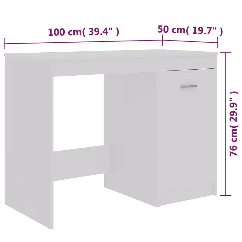 Scrivania moderna da 100 cm in rovere Sonoma Clihome con armadietto integrato per l'ufficio domestico
