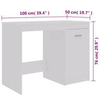 Scrivania moderna da 100 cm in rovere Sonoma Clihome con armadietto integrato per l'ufficio domestico