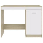 Scrivania moderna da 100 cm in rovere Sonoma Clihome con armadietto integrato per l'ufficio domestico