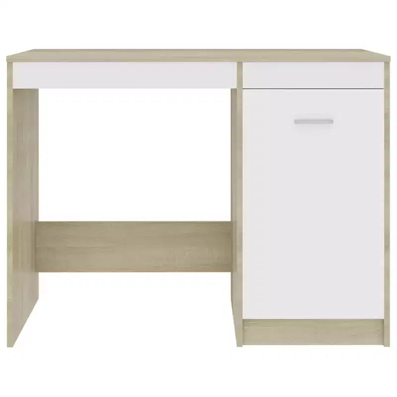 Scrivania moderna da 100 cm in rovere Sonoma Clihome con armadietto integrato per l'ufficio domestico