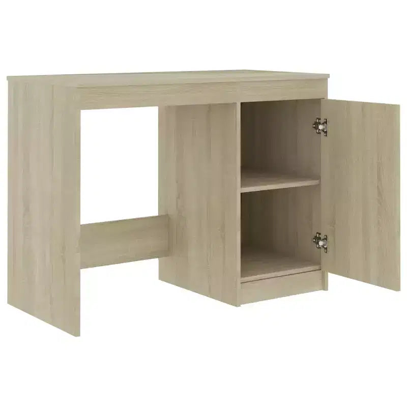 Scrivania moderna da 100 cm in rovere Sonoma Clihome con armadietto integrato per l'ufficio domestico
