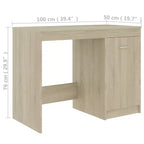 Scrivania moderna da 100 cm in rovere Sonoma Clihome con armadietto integrato per l'ufficio domestico