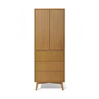 Teamson Home Tremolo Mobile Contenitore Moderno Boho in Lino con Legno Massello e Frontali Scanalati Contemporanei