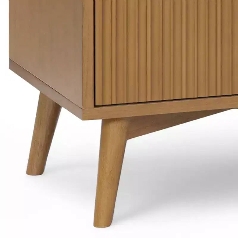 Teamson Home Tremolo Mobile Contenitore Moderno Boho in Lino con Legno Massello e Frontali Scanalati Contemporanei